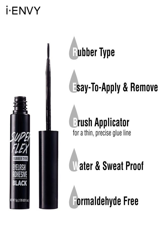 i.Envy i•Envy Super Flex Brush Eyelash Adhesive Rubber Type Black 0.176 oz KPEG07 - Image 3
